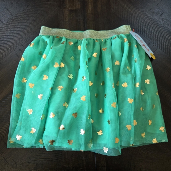 Cat & Jack New Shamrock Green & Gold Tutu Skirt Girls Small (6/7) Dance Dress up - Picture 1 of 8